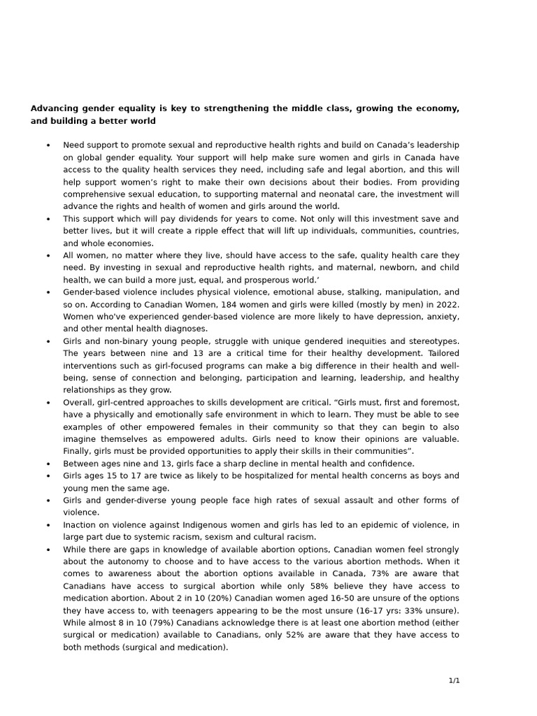 Promoting Gender Equality and Health Rights | PDF | Woman | Gender Studies