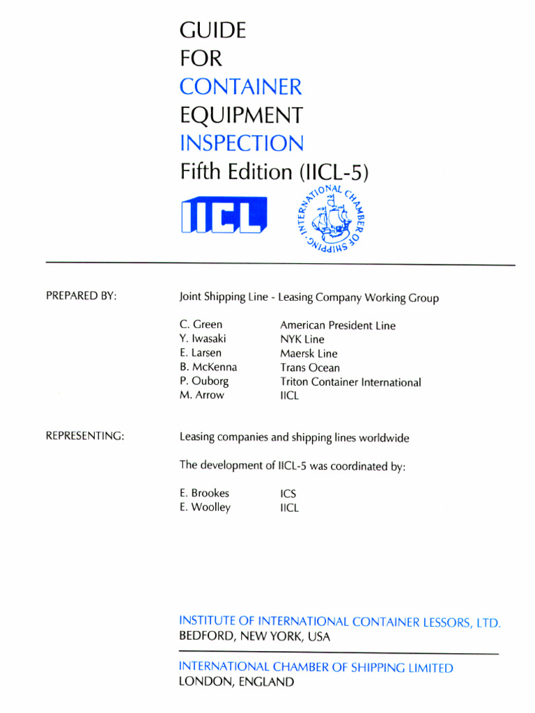 01. Guide for Container Equipment Inspection Fifth Edition (IICL-5版) | PDF