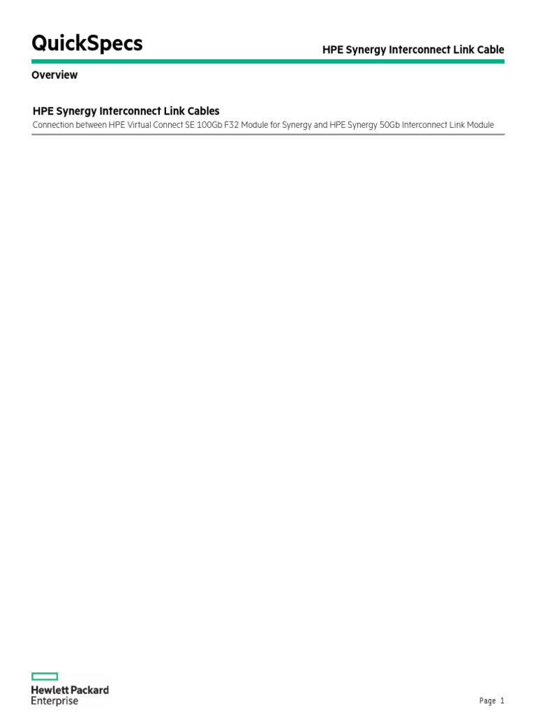 HPE Synergy Interconnect Link Cable-C04815247 | PDF | Cloud Computing ...