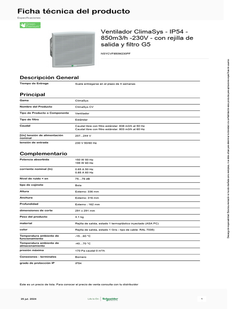 Schneider Electric - ClimaSys-CV - NSYCVF850M230PF | PDF | Ingenieria ...