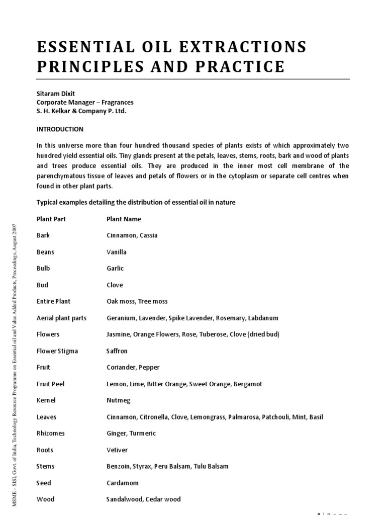 Essential Oil Extractions Principles and Practice BW PDF Essential