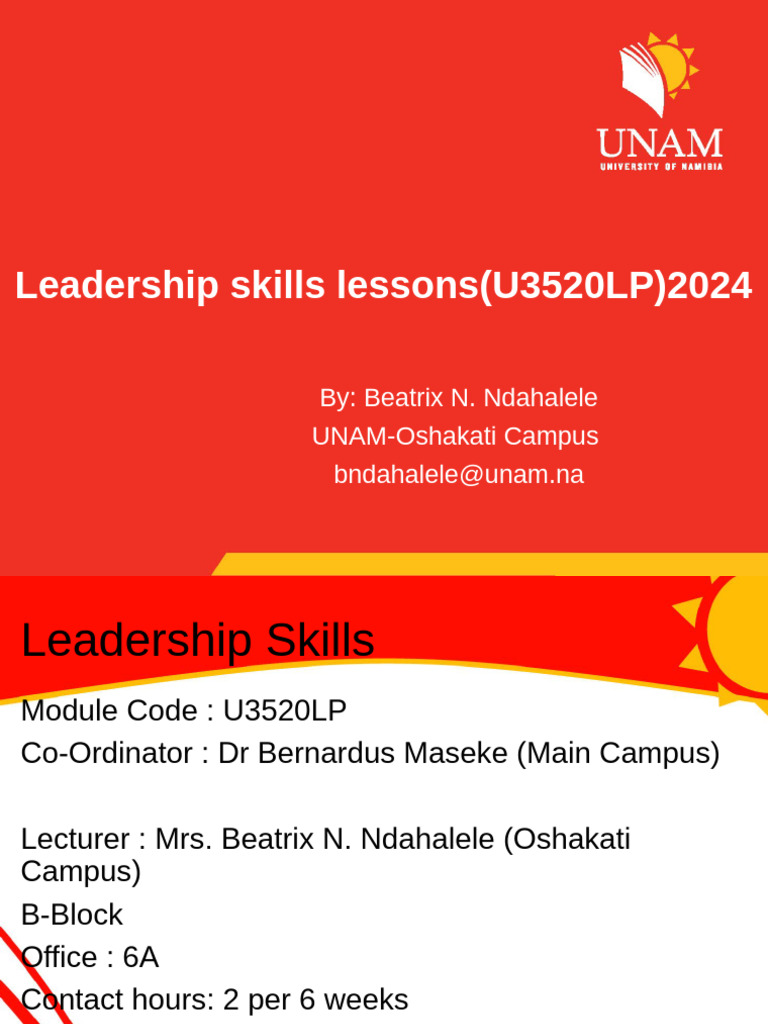 Leadership Skills Course Overview 2024 | PDF | Leadership | Social ...