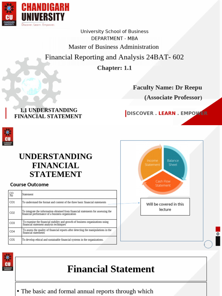 Lecture 1 Understanding Financial Statements | PDF | Income Statement ...