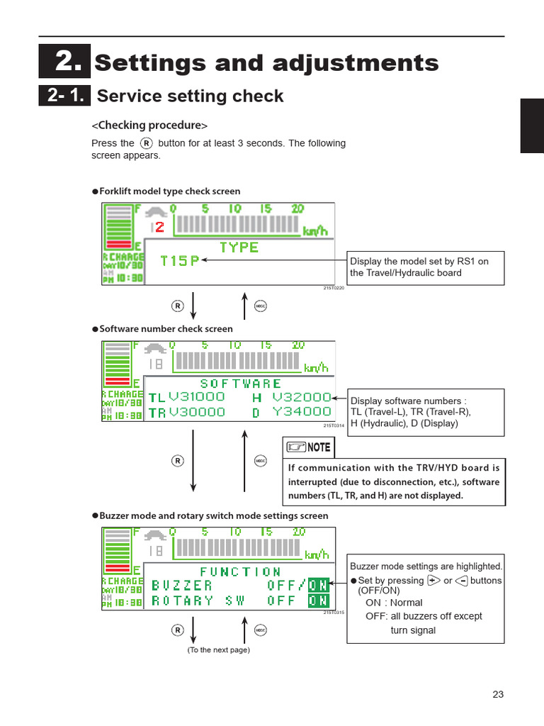 Settings and Adjustments: Service Setting Check | PDF | Switch | Elevator