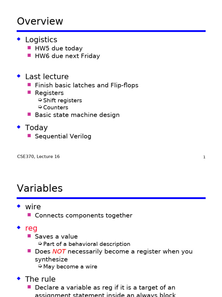 Sequential Verilog Basics and Examples | PDF | Computer Programming ...