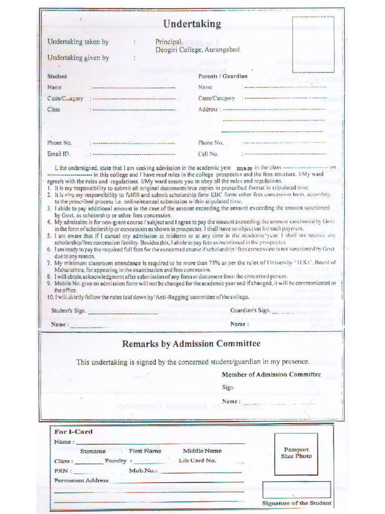 Undertaking Form | PDF