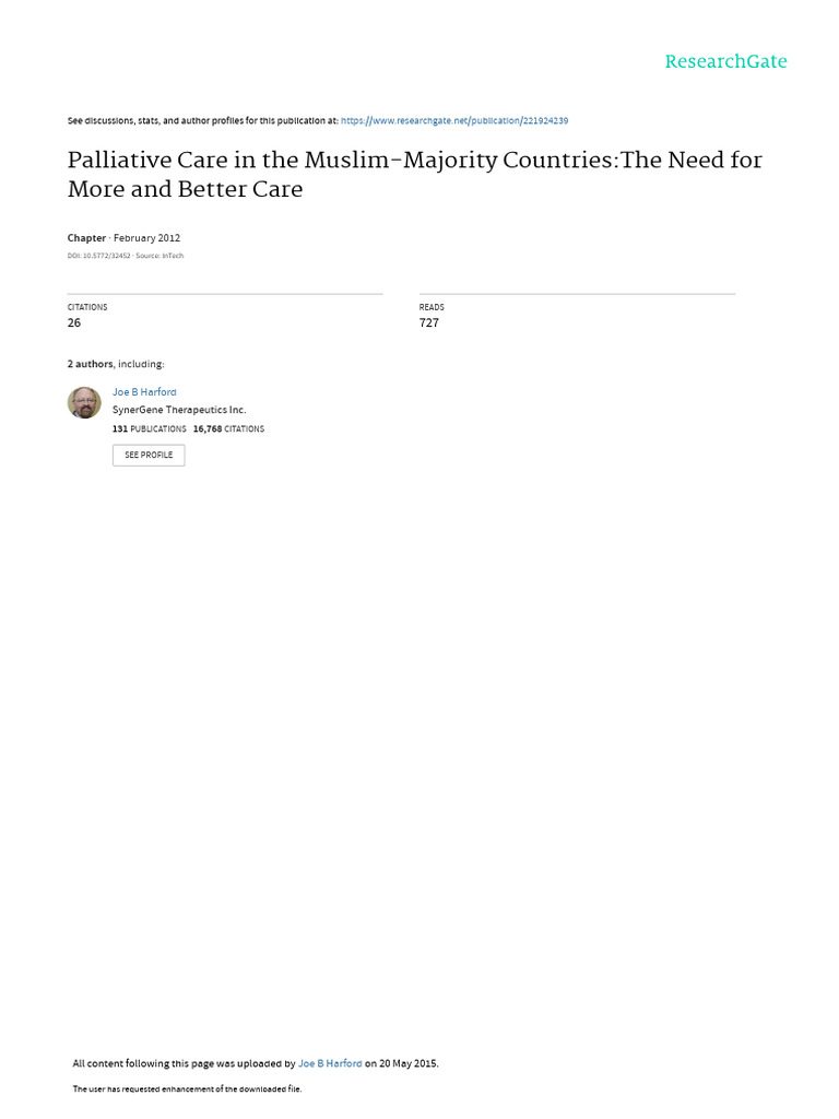 Palliative care in the muslim majority countries the need for more and