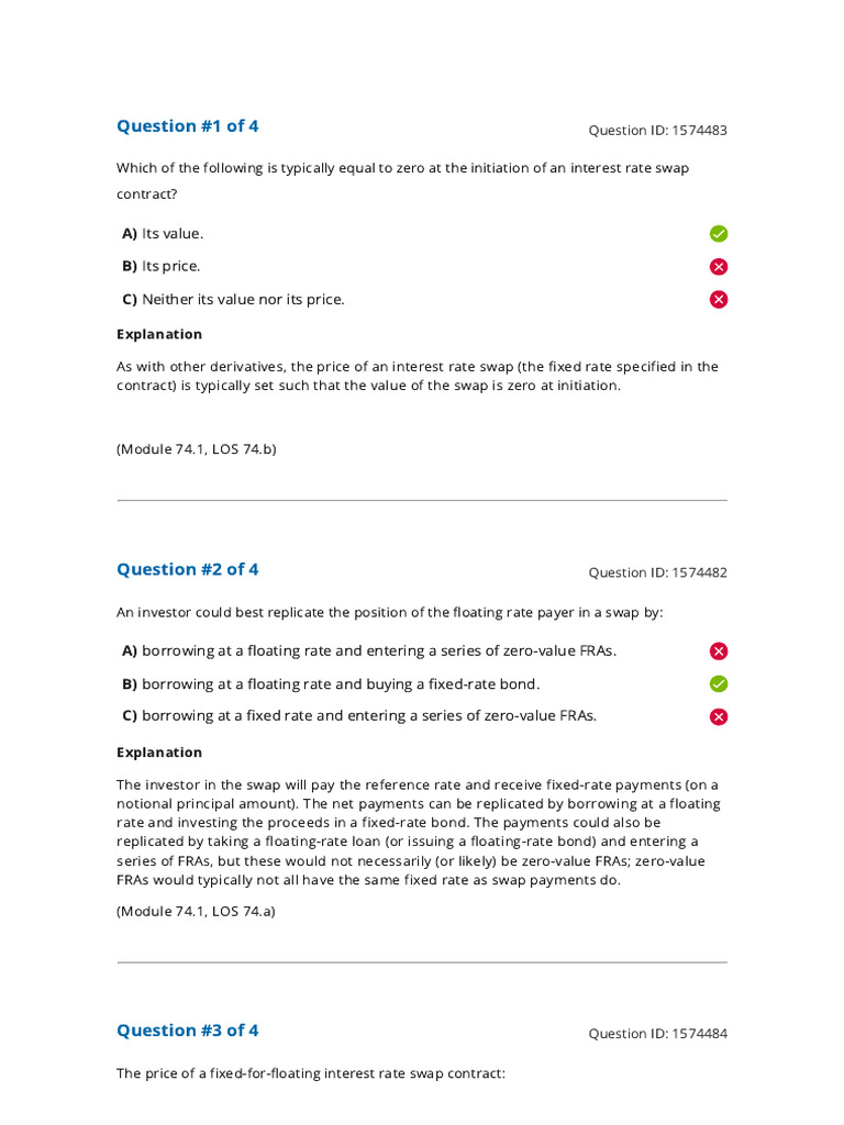 Reading 74 Pricing and Valuation of Interest Rates and Other Swaps ...