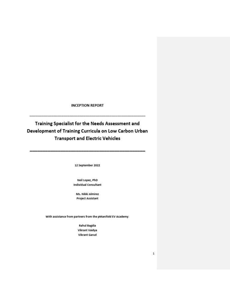 Inception Report Ver2 (Clean) | PDF | Electric Vehicle | Car