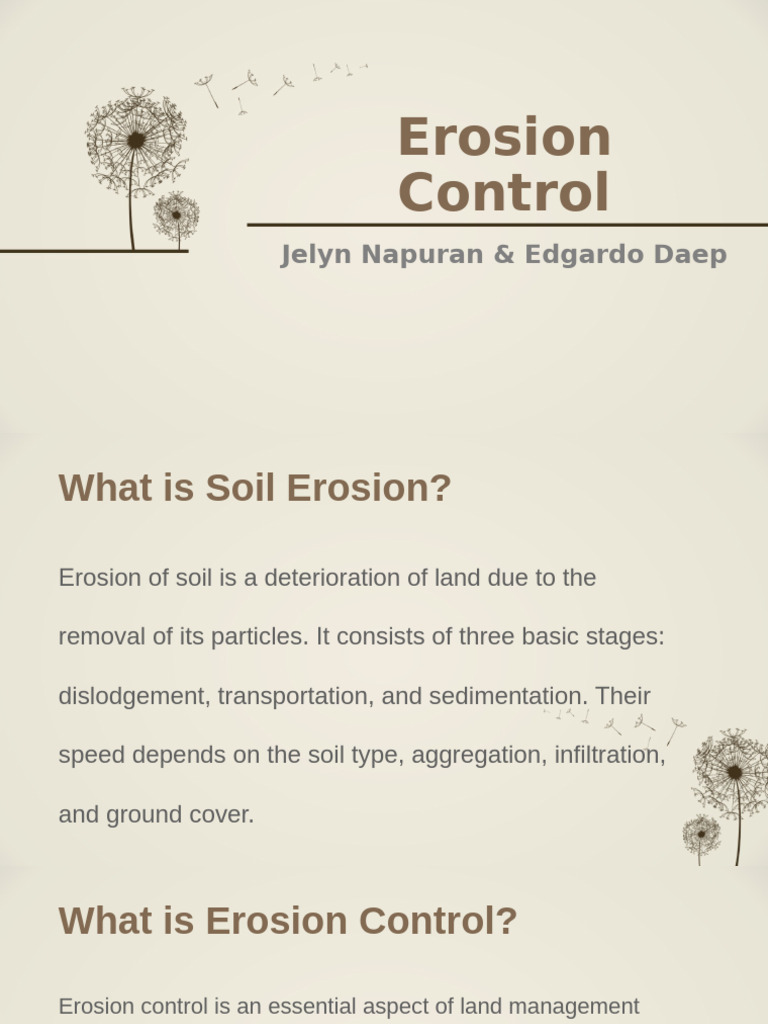 Understanding Soil Erosion and Control | PDF | Erosion | Surface Runoff