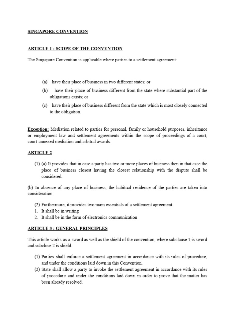 Conventions Notes Pdf Mediation Ratification