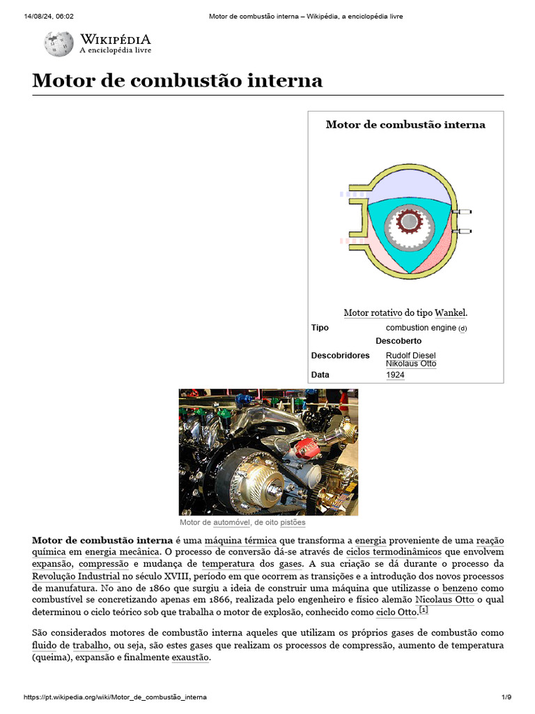 Motor de Combustão Interna | PDF | Motor de Combustão interna | Motor ...