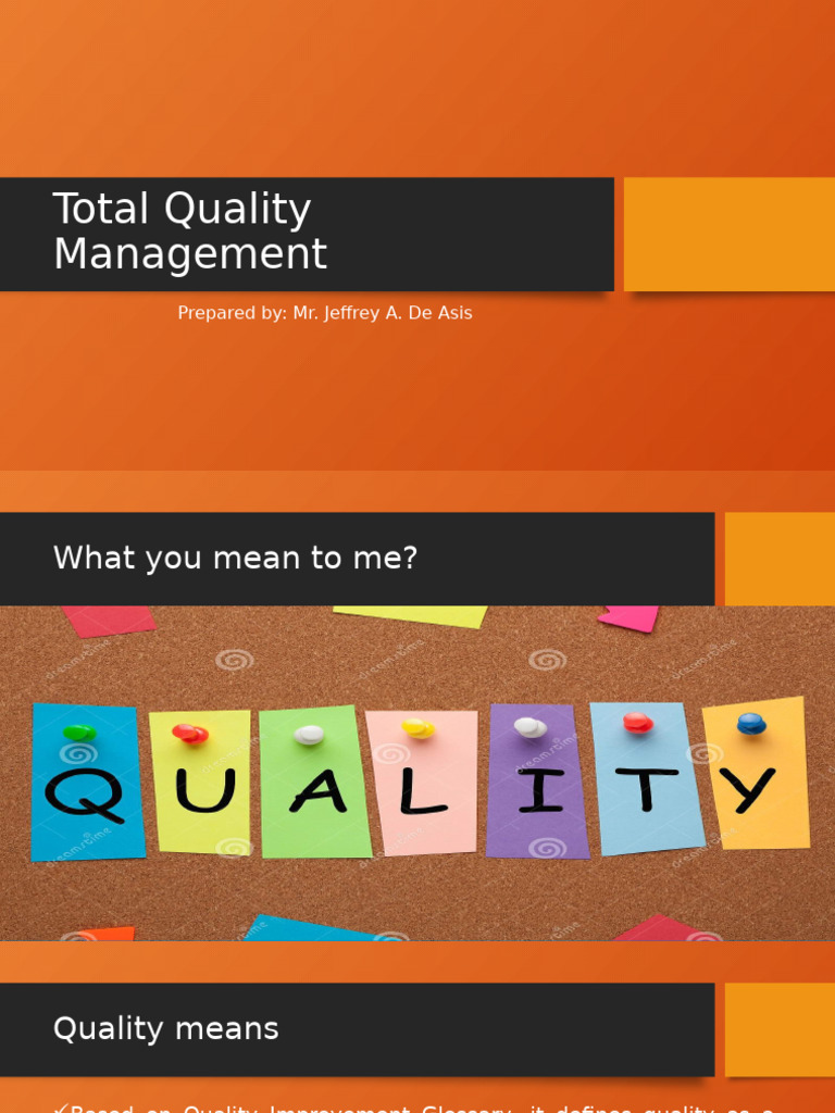 Definition of quality topic 1 tqm pdf quality assurance quality
