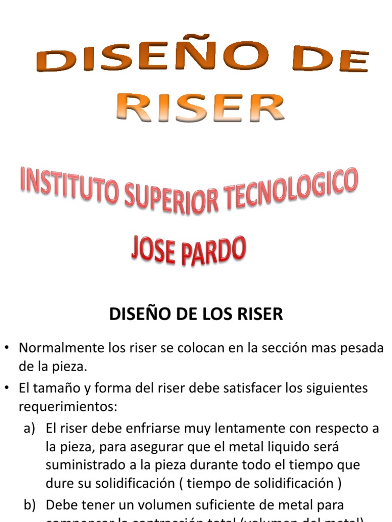 Diseño y Tipos de Risers en Fundición | PDF | Tecnología