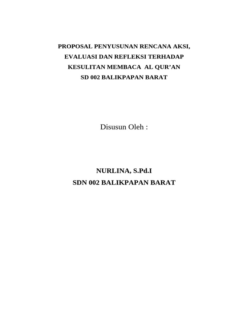 Rencana Aksi Pembelajaran Al-Qur'an SD 002 | PDF