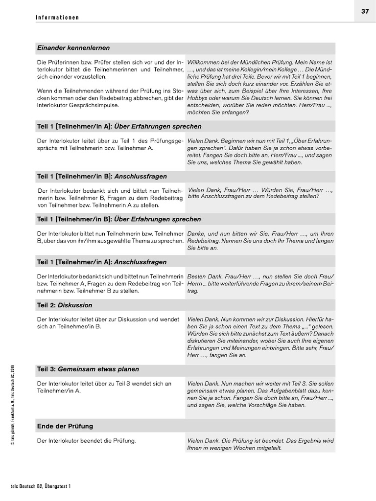 001 - Aufbau Der Prüfung - Handout | PDF