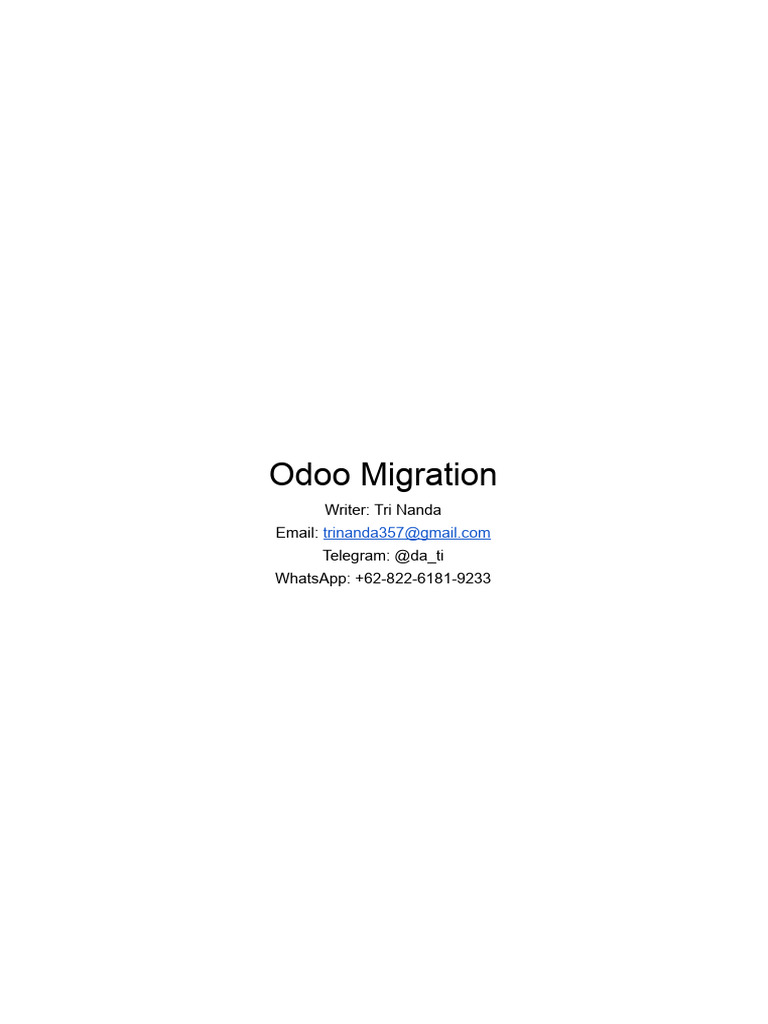 Odoo migration tri nanda pdf databases software development