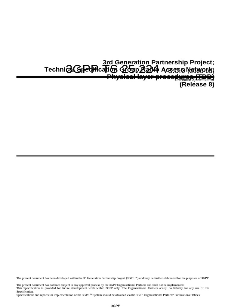3gpp ts 25 224 3rd generation partnership project technical