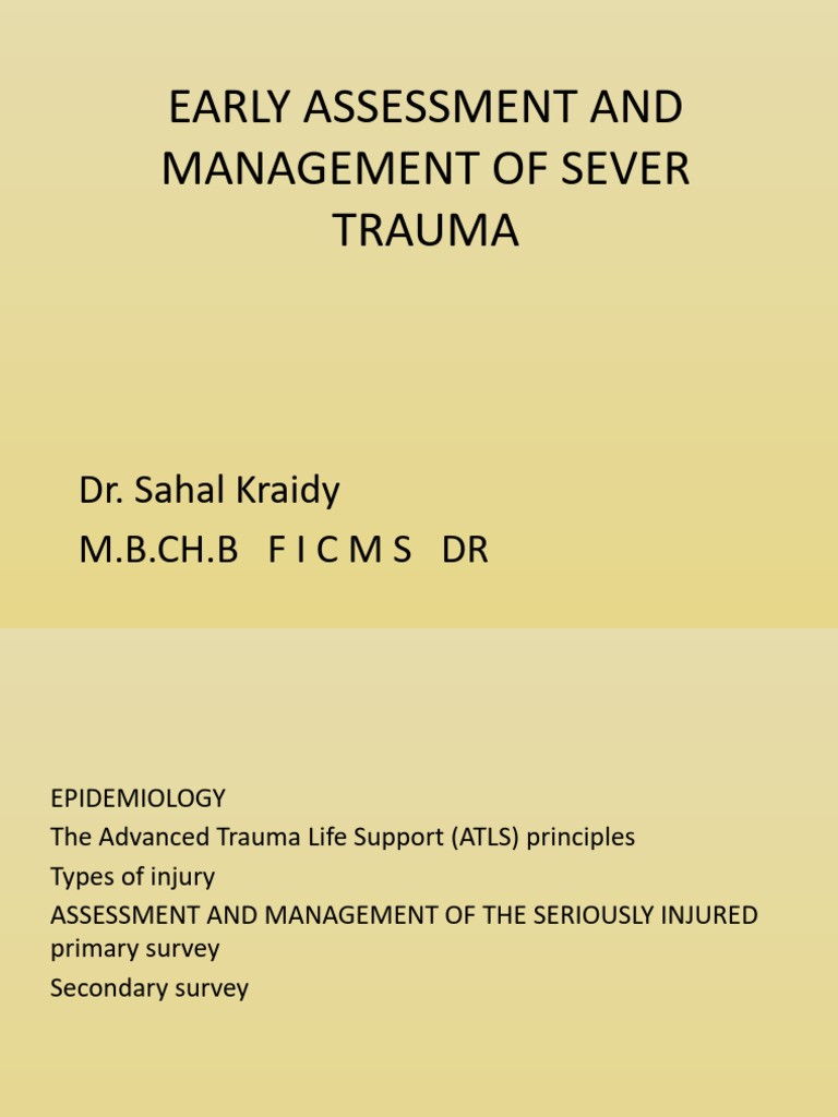 ATLS Secondary Survey in Severe Trauma | PDF | Major Trauma | Bleeding