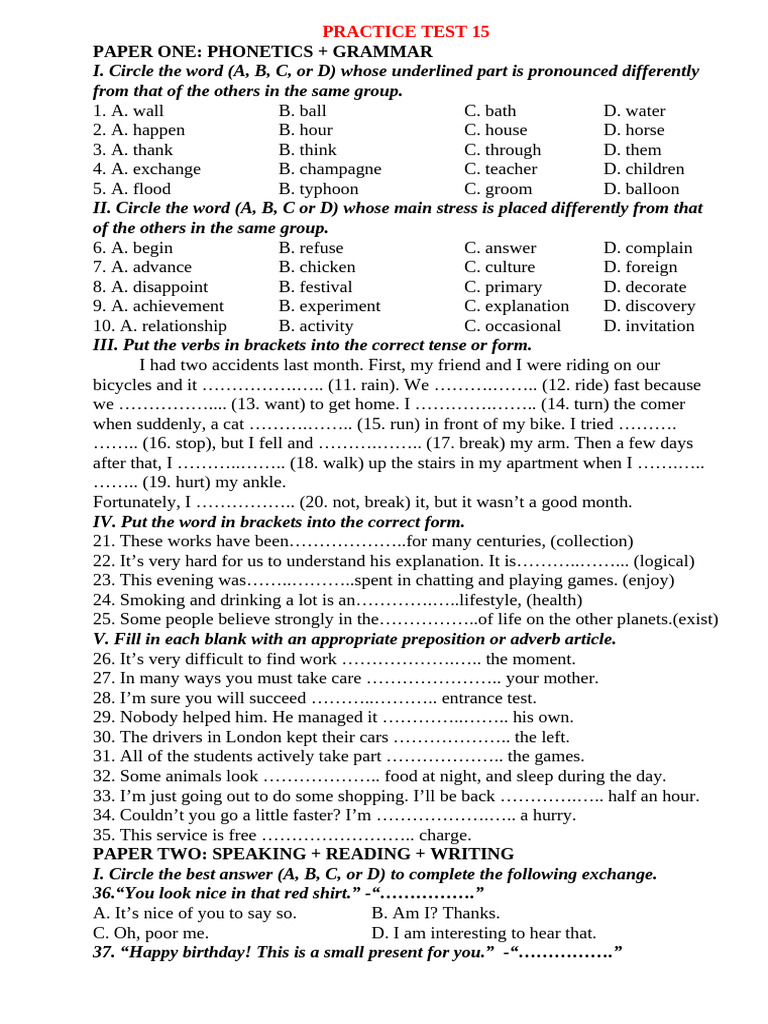 Phonetics and Grammar Practice Test | PDF | Spyware