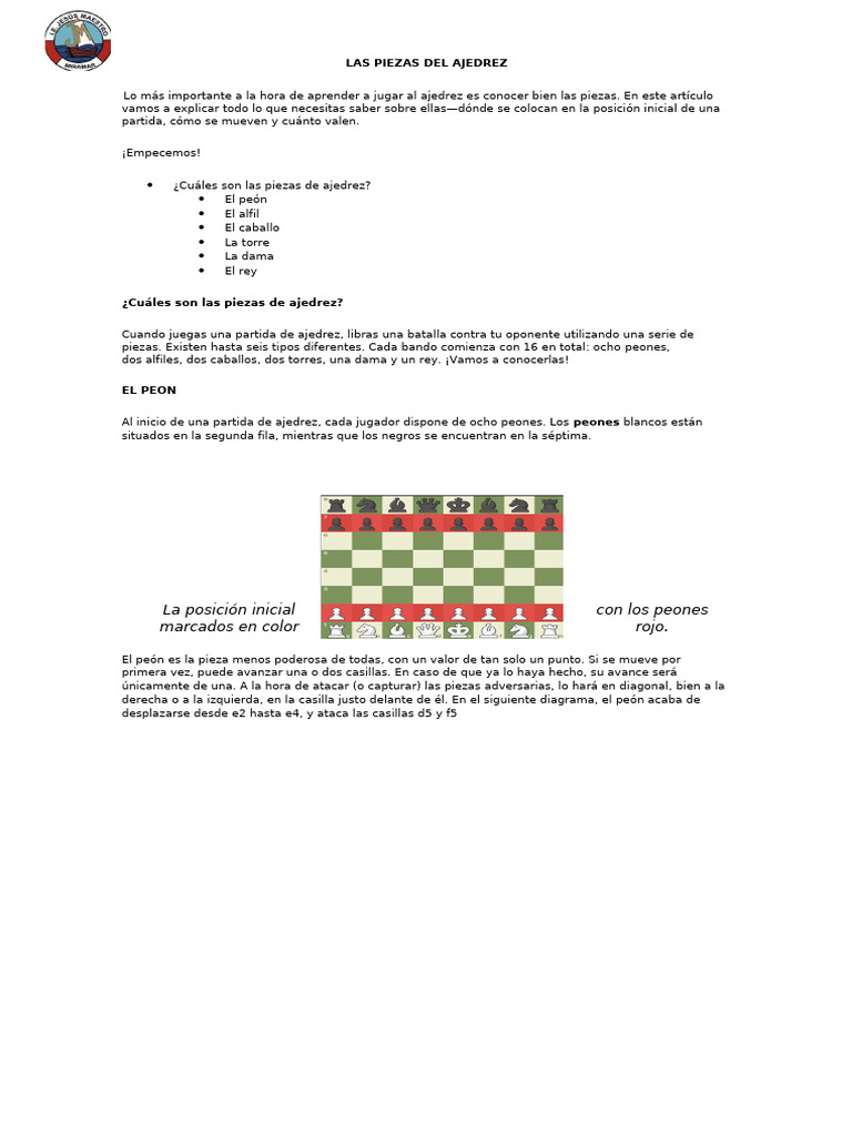Taller de Ajedrez 1 | PDF | Ajedrez | Juegos de habilidad mental