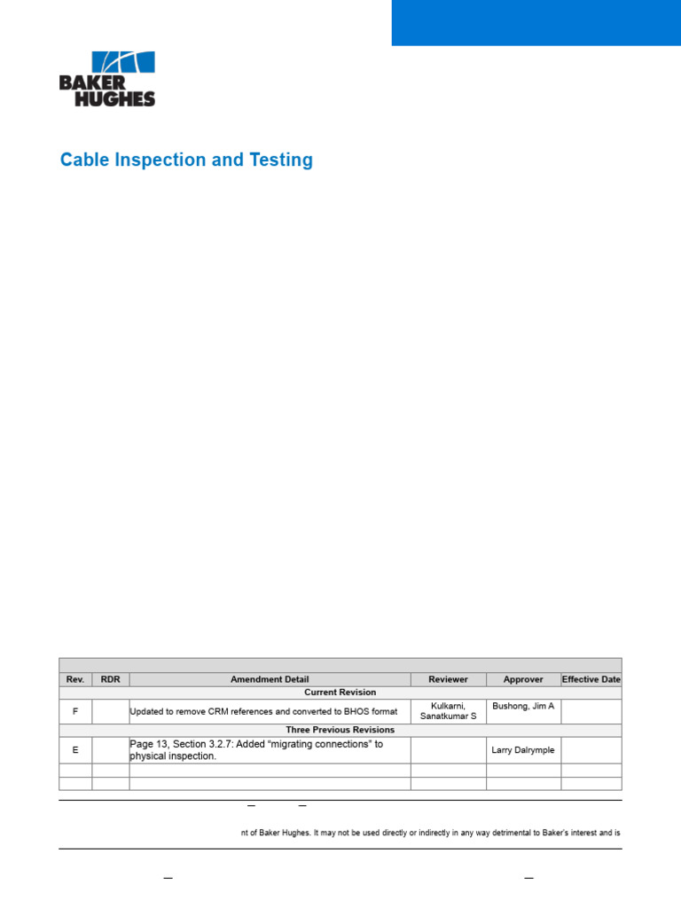 TST High Temperature Cable Procedure | PDF | Electrical Resistance And ...