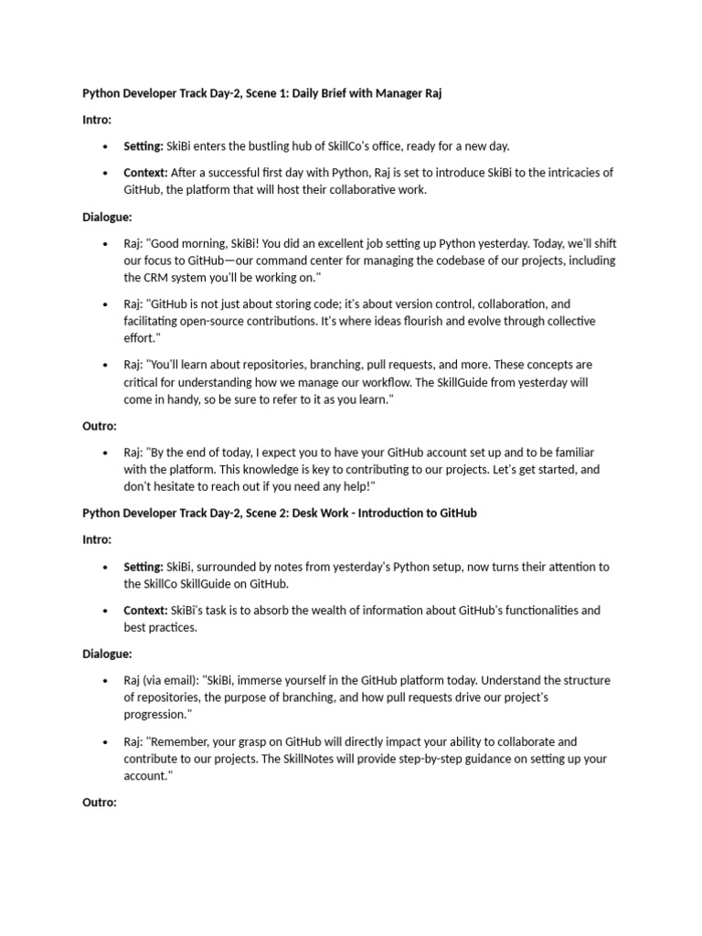 Python Day 2 Storyline Revised v3 | PDF