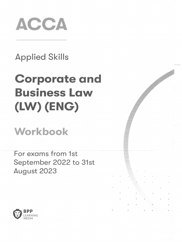 LW Eng BPP Workbook F4 22-23-1 | PDF