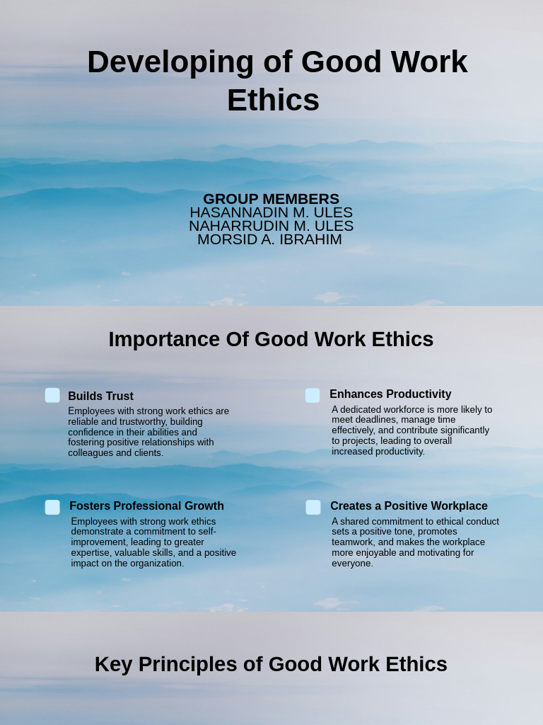 Developing good work ethics pdf leadership goal