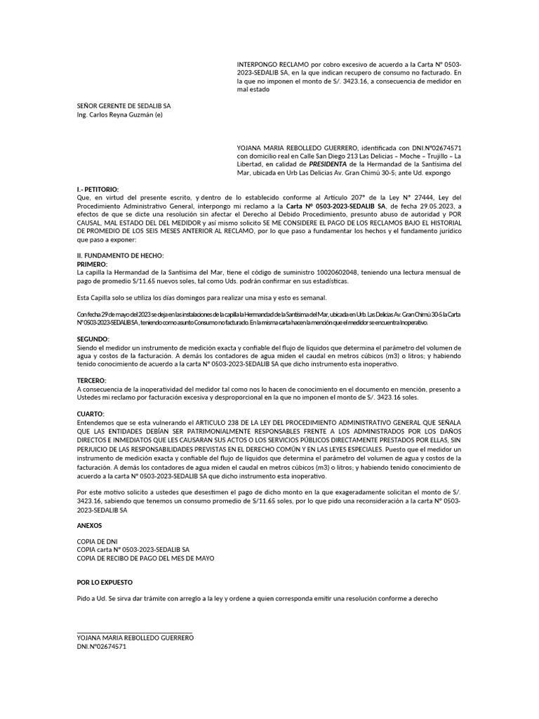 C Mo Hacer Un Reclamo Por Cobro Excesivo En El Recibo De Agua Images ...