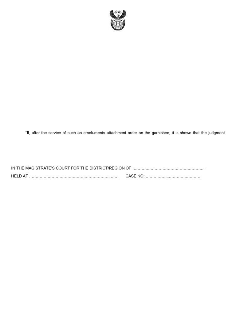 Emoluments Attachment Order Guide | PDF | Judgment (Law) | Creditor