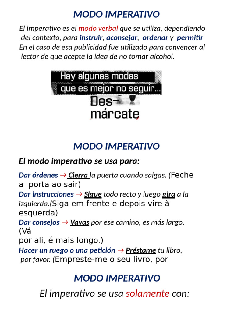 Imperativo (4) | PDF | Verbo | Conjugación gramatical