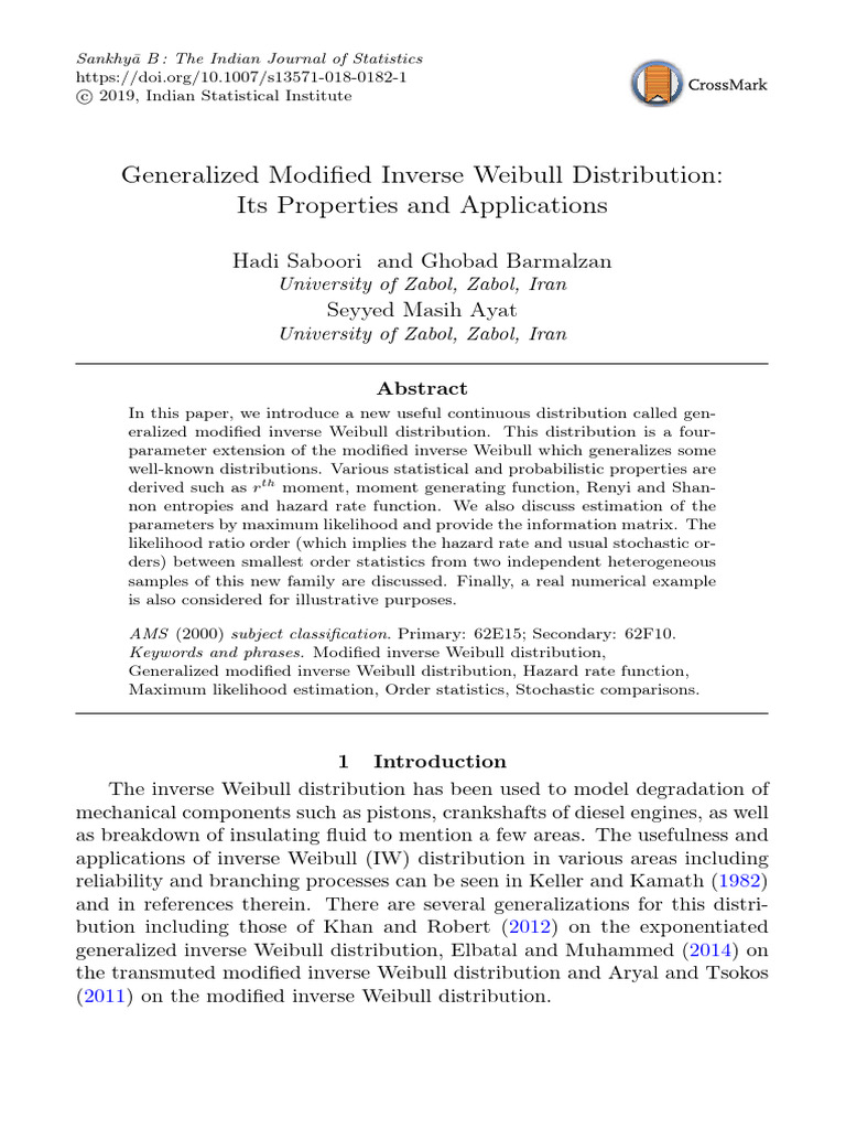 Generalized Modified Inverse Weibull Dis | PDF | Akaike Information ...