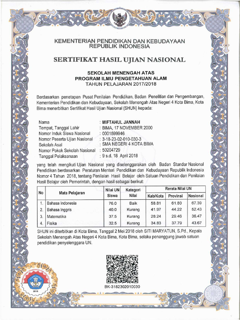 Transkrip Nilai Akademik Pdf