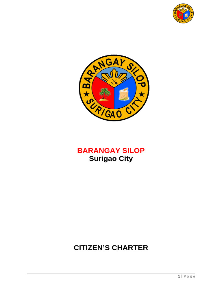 Barangay Silop Citizen's Charter Guide | PDF | Receipt | Payments