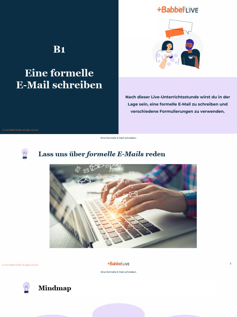 DEU - B1 - 21 Eine Formelle E-Mail Schreiben (DONE) | PDF