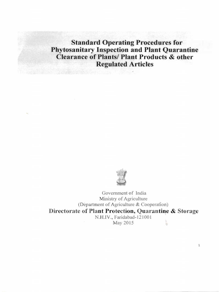 Phytosanitary Inspection SOPs Guide | PDF