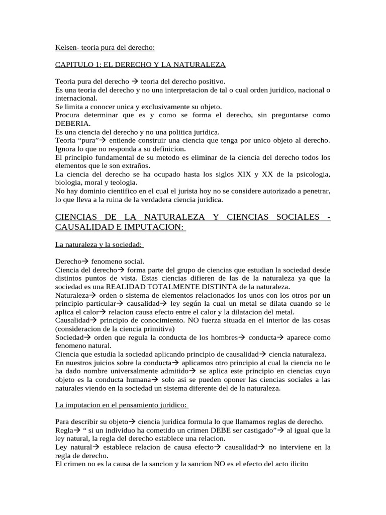 Teoría Pura del Derecho de Kelsen | PDF | Moralidad | La Ley natural