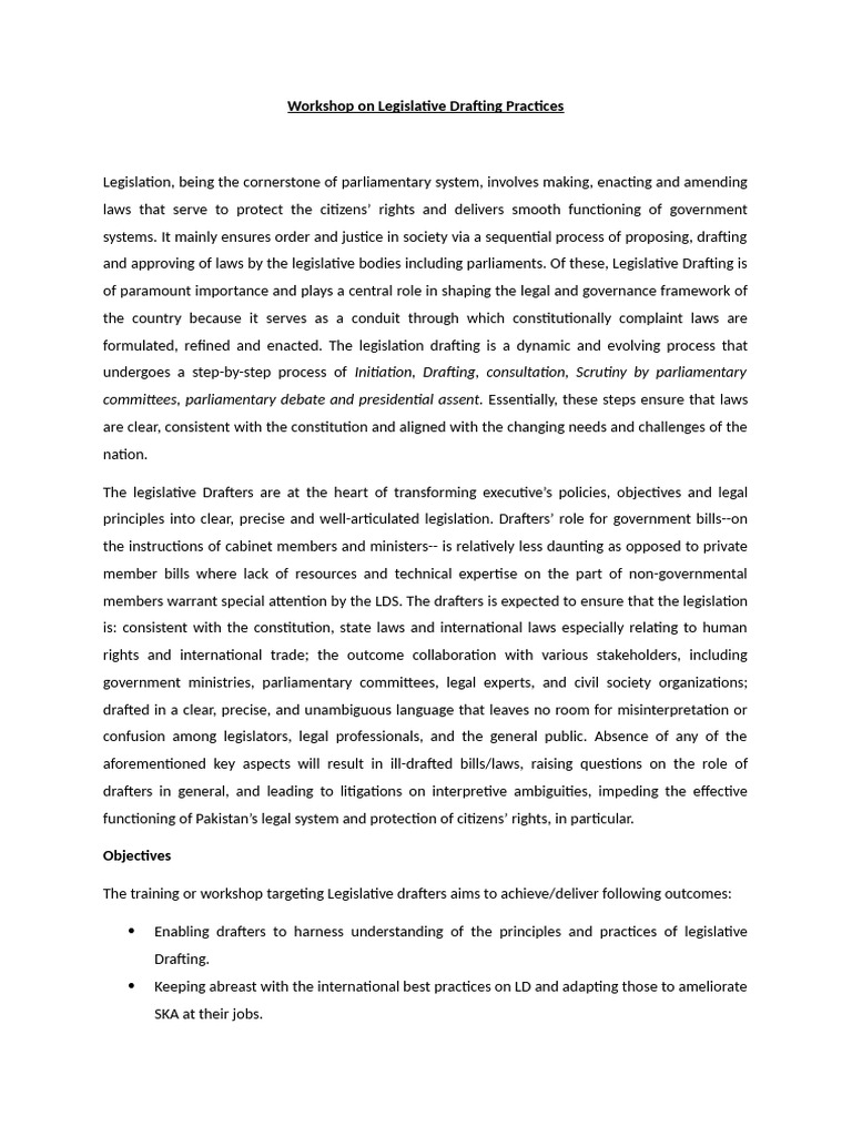Legislation Drafting Practices Pdf Bill Law Legislature