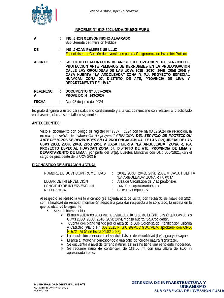 Proyecto de Protección contra Derrumbes | PDF