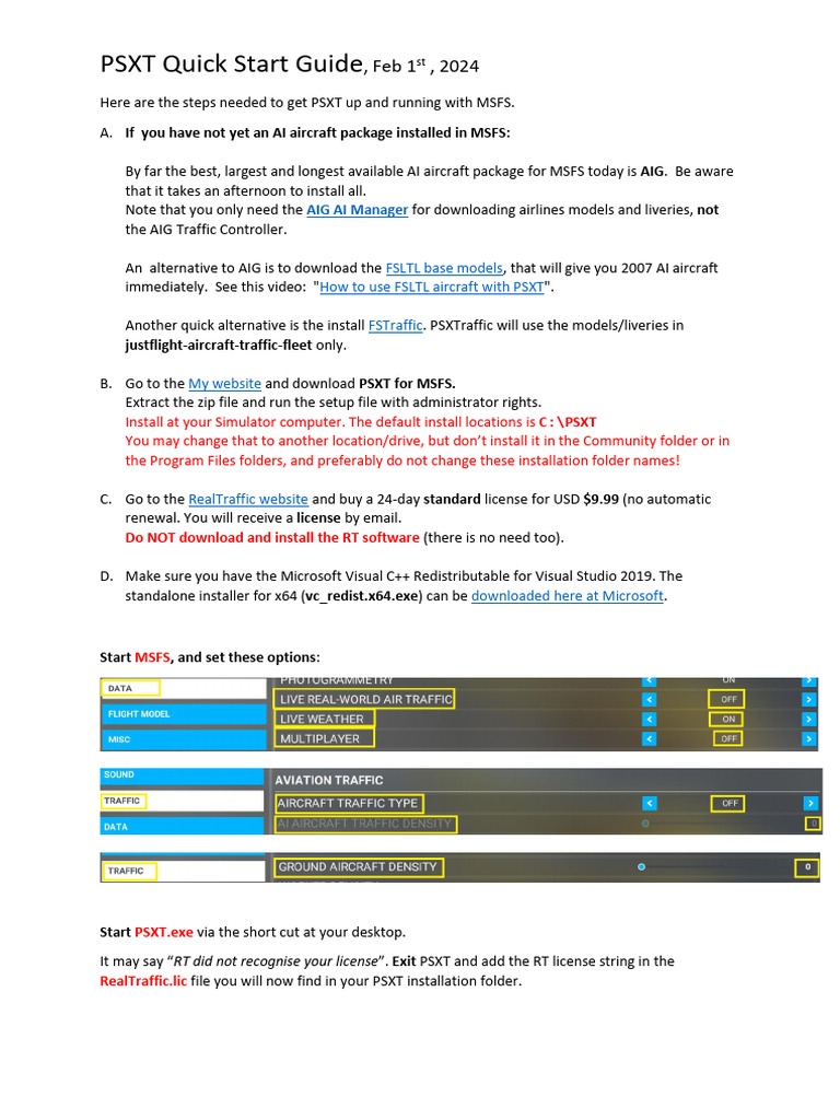 PSXT Setup Guide for MSFS 2024 | PDF | Directory (Computing ...