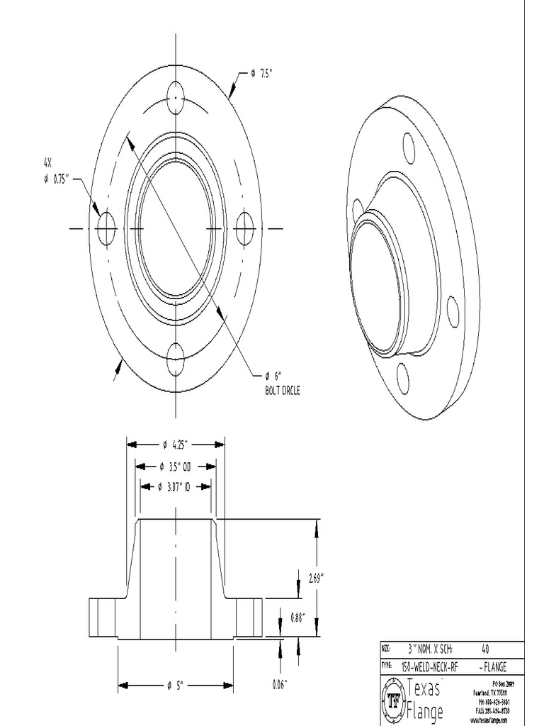 3 150 Weld Neck RF 40 Flange | PDF