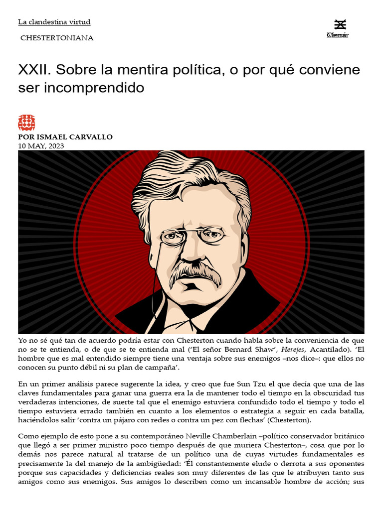 La estrategia de la incomprensión política | PDF | Platón | GK Chesterton