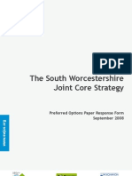 The South Worcestershire Joint Core Strategy: Preferred Options Paper Response Form September 2008