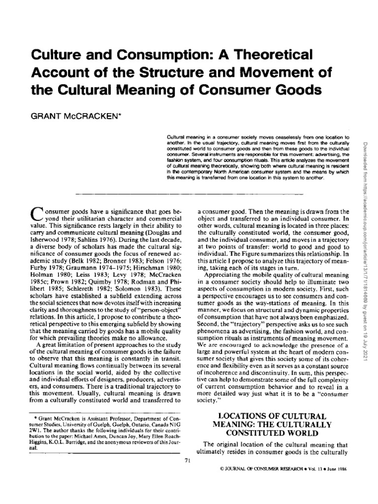 Cultural Meaning in Consumer Goods | PDF | Goods | Advertising