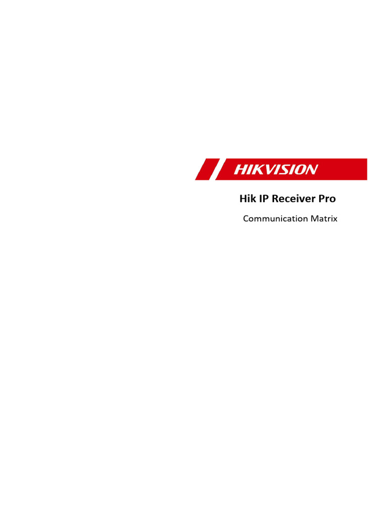 IP Receiver Pro - Communication Matrix - V2.0.0 | PDF | Port (Computer ...