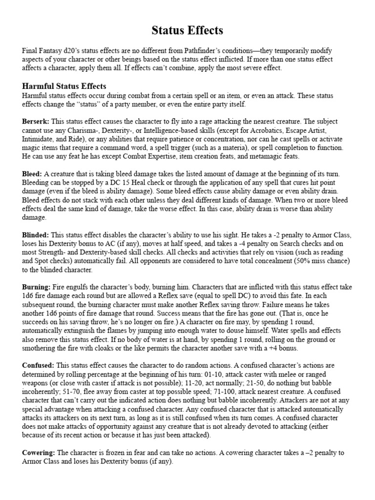 Schedule 1 Status Effects