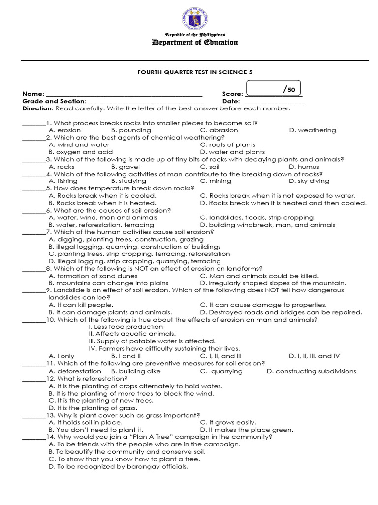 Finalized Q4 Assessment Sci 5 Regular | PDF | Moon | Earth Sciences