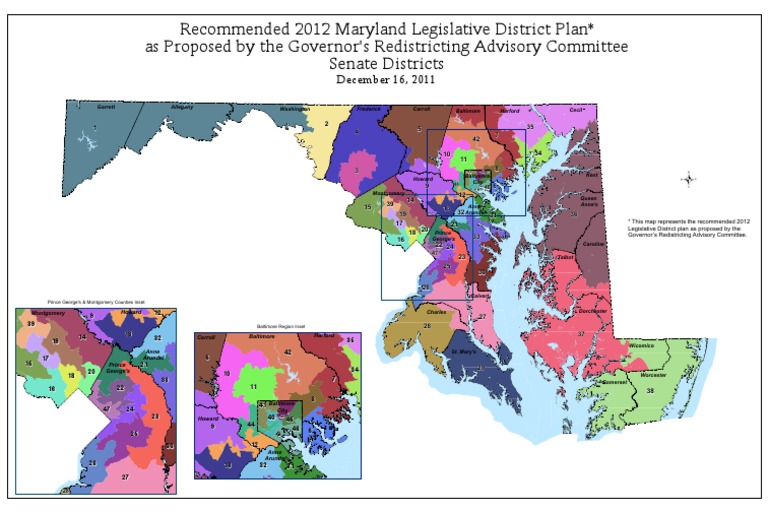 Maryland 2012 State Senate Districts