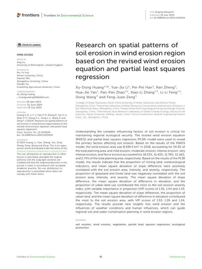 Research On Spatial Patterns of Soil Erosion in Wi | PDF | Erosion | Soil